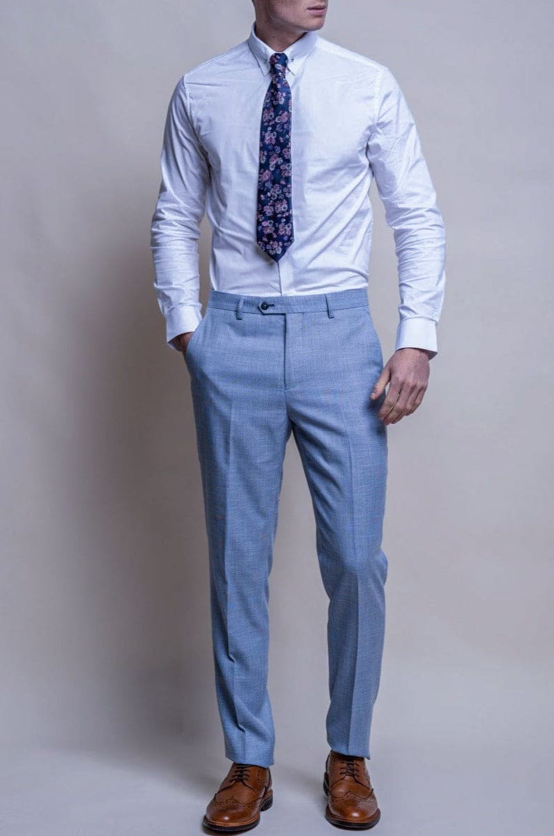 Cavani Miami Men's Sky Blue 3 Piece Suit | Slim Fit Business Suit for Weddings, Prom & Formal Events