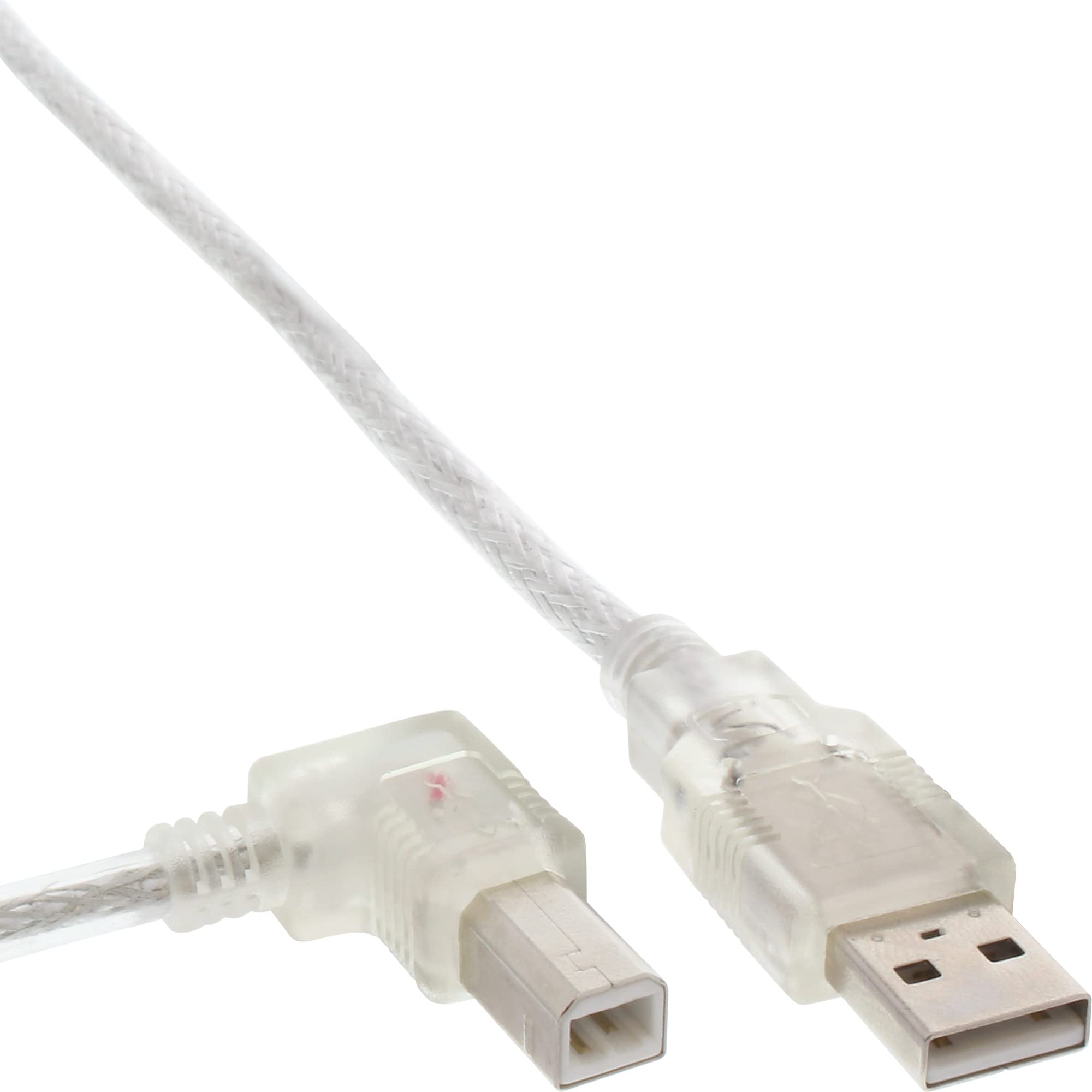 0.5m USB 2.0 A Male to B Male Cable - High Speed 480Mbps Data Sync Cable for Printers, Scanners & Audio Interfaces | Clear Transparent Design | 1.6ft USB AM/BM Connection Wire