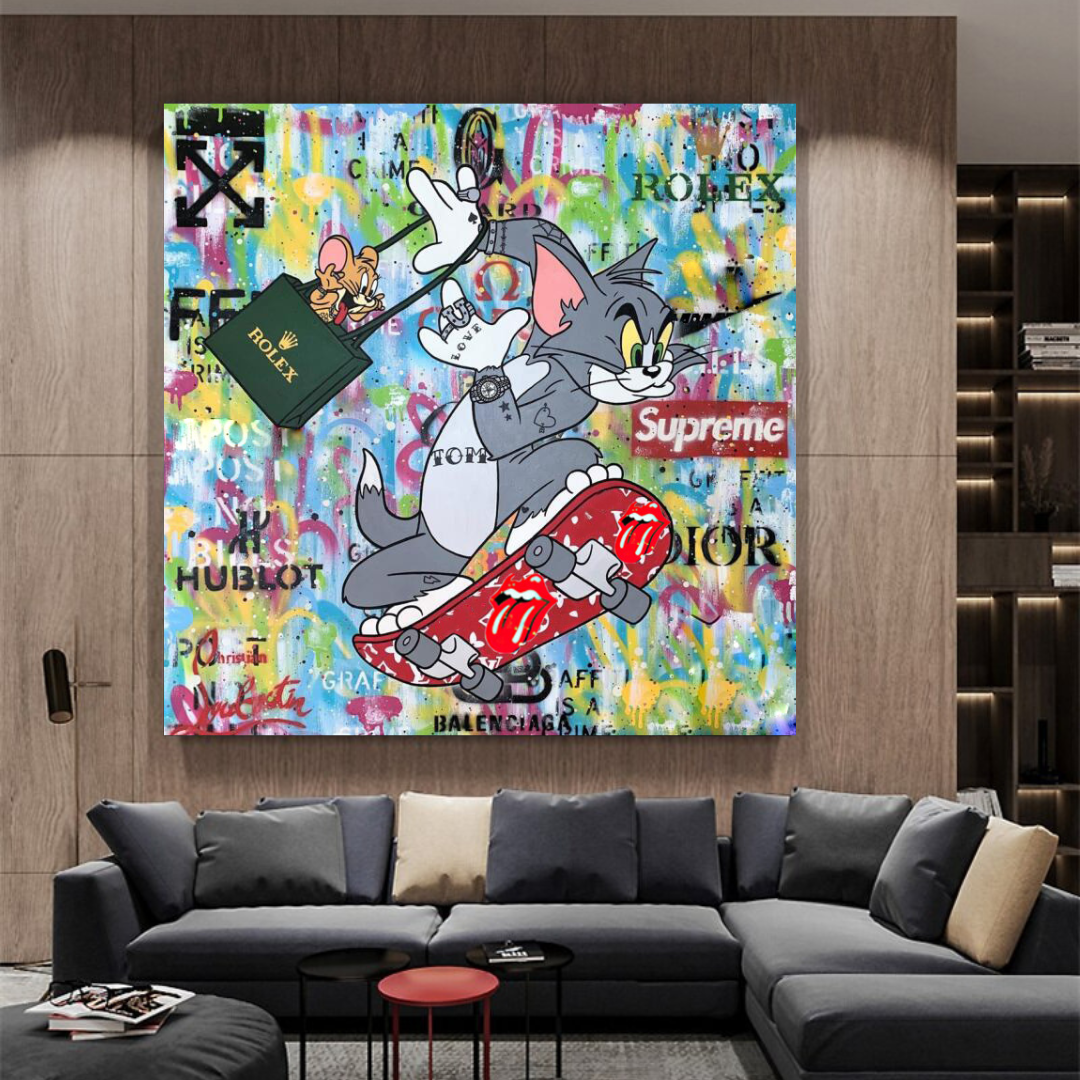 Tom and Jerry Canvas Art - High-Quality Wall Decor for Kids' Room, Living Room & Office - Shop Now at Its Shopping Time