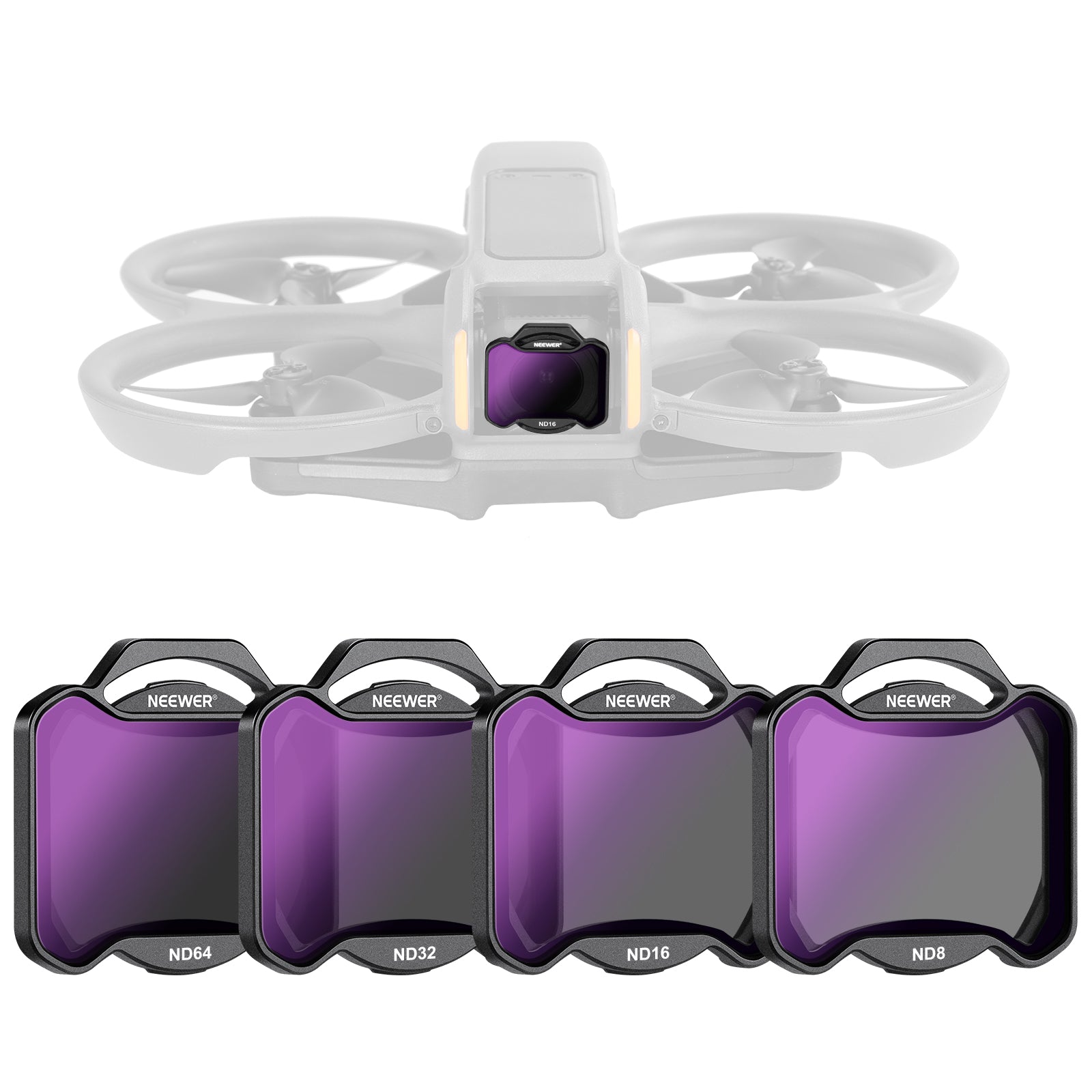 NEEWER FL A36 4-Pack Snap-On ND Filter Set for DJI Avata 2 Drone - Enhance Aerial Photography & Videography in Bright Conditions
