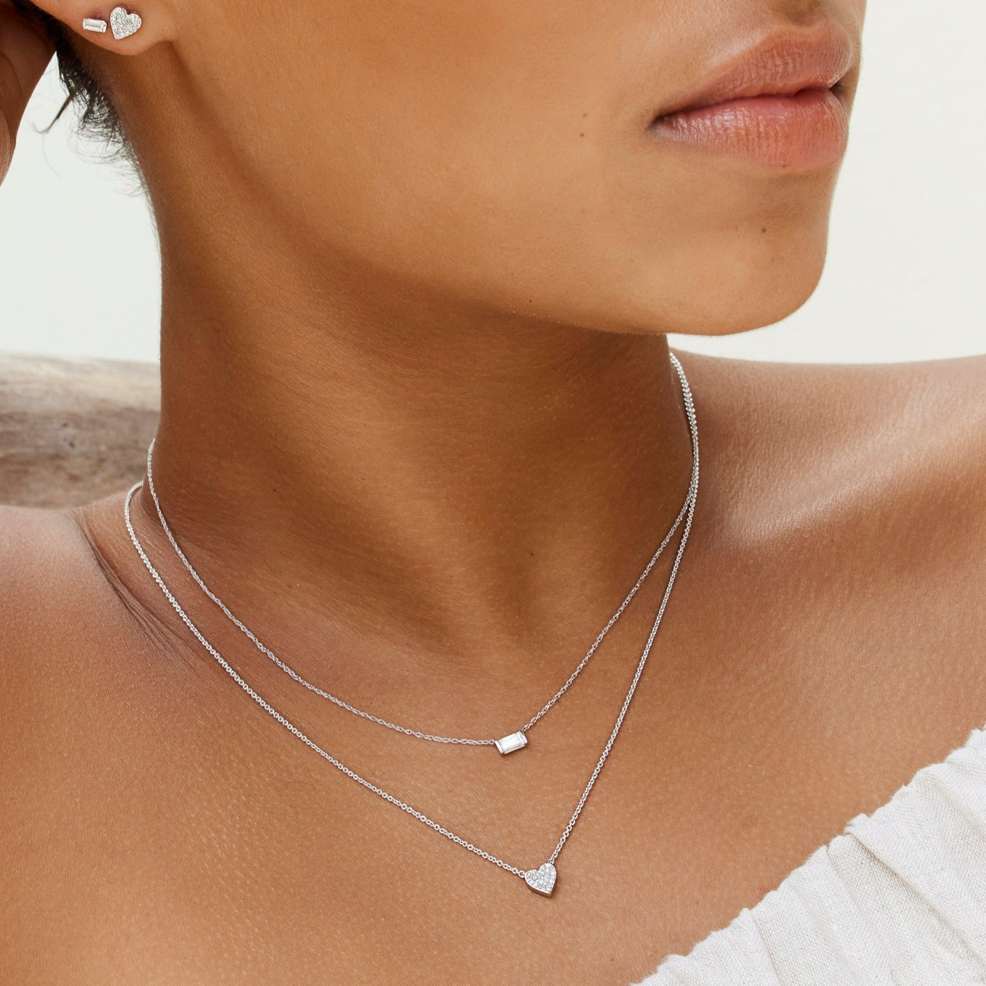 Sparkling Diamond Pave Heart Pendant Necklace in Sterling Silver - Perfect for Valentine's Day Gifts, Anniversary Presents & Romantic Occasions