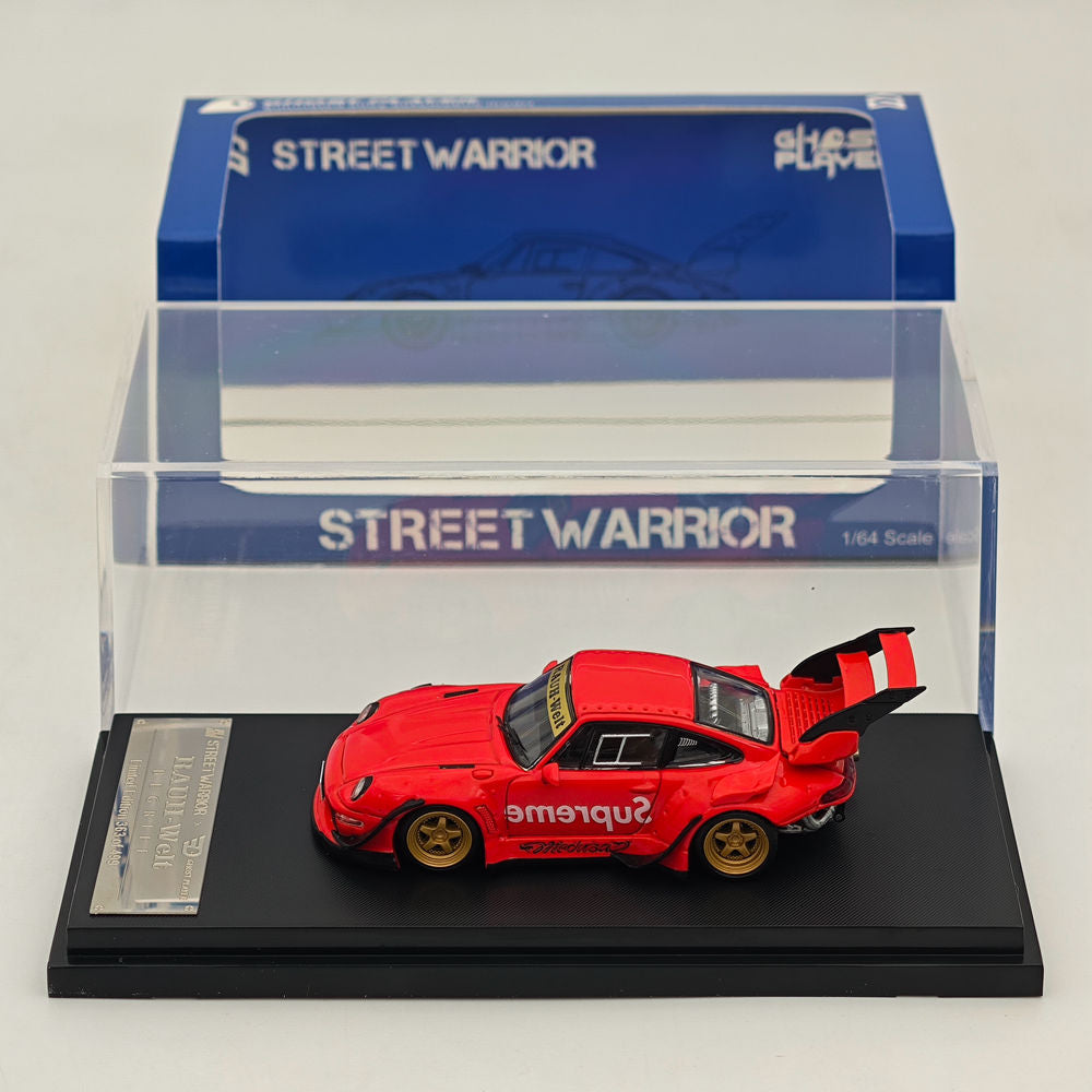 1/64 Scale RWB 993 GT RAUH Welt Diecast Model Car - Red Tall Wing Limited Edition Collectible for Display & Racing Enthusiasts | Perfect for Showcase, Gift Giving & Diecast Car Collections