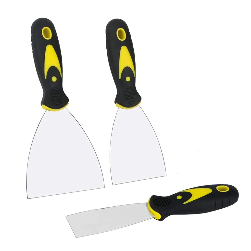 3-Pack RJJ Multi-Purpose Spatula Set - Flexible Scraper, Cleaning Tool & Putty Knife for Home, Kitchen & DIY Projects