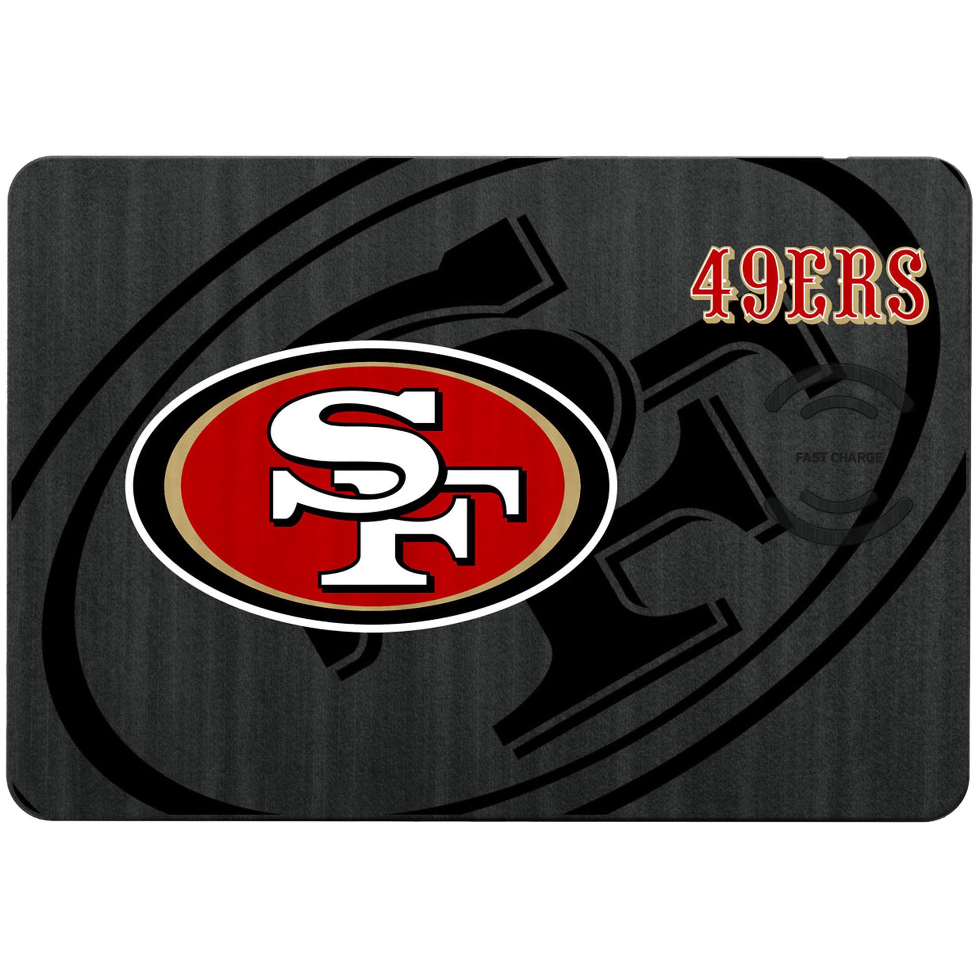 San Francisco 49ers NFL Wireless Charging Pad with Mouse Pad - Fast Qi-Compatible Charger for iPhone, Samsung & AirPods - Perfect for Office, Gaming & Home Desk Setup