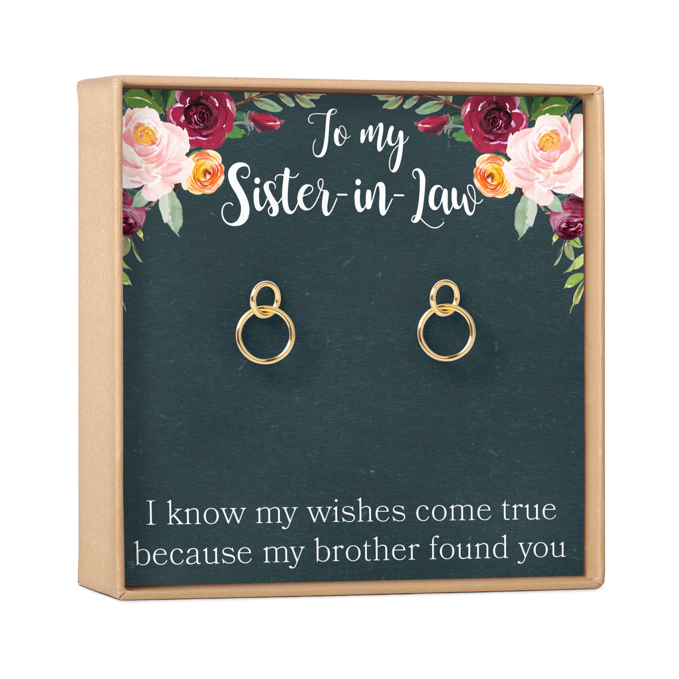 Heart Shaped Sister-in-Law Jewelry Gift Set - Sterling Silver Earrings with Greeting Card for Birthday, Christmas, Anniversary - Perfect for Women's Special Occasions & Thoughtful Surprises