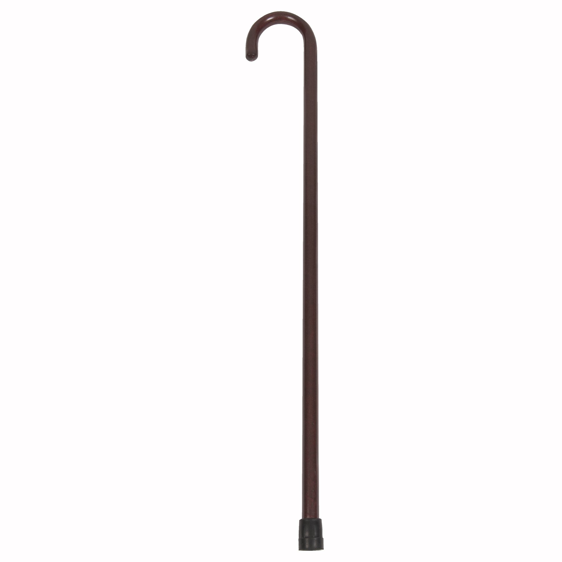 Premium Solid Ash Wood Cane with Round Crook Handle - Slip-Resistant Rubber Tip for Stability - Mahogany Finish Walking Stick for Seniors & Mobility Support - Ideal for Daily Use, Hiking & Travel