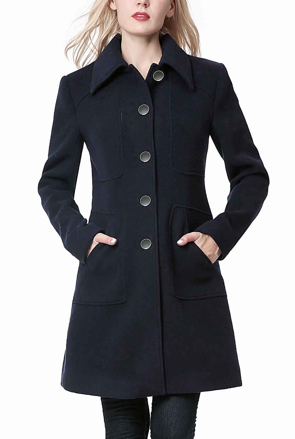 BGSD Women's Anna Wool Blend Walking Coat - Warm Winter Trench Coat for Outdoor Activities (Plus Size & Petite Available) | Perfect for Hiking, Traveling and Daily Commute