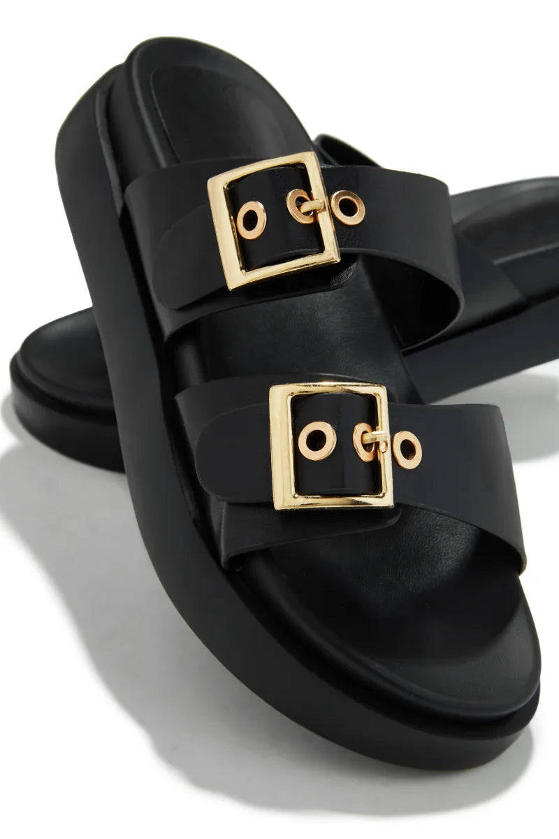 **Cabo Sunset Chunky Slip-On Sandals for Women - Comfortable Beach Slides for Summer, Poolside, and Vacation Wear**