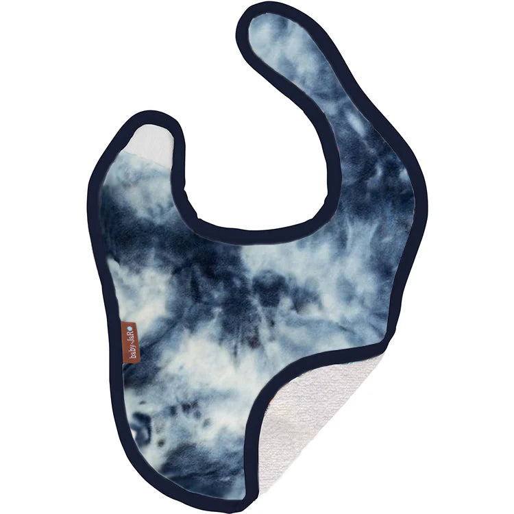 **Navy Tie Dye Baby Jar Feeding Bib - Soft & Absorbent Drool Bib for Infants & Toddlers - Perfect for Mealtime, Snacks & Messy Play**