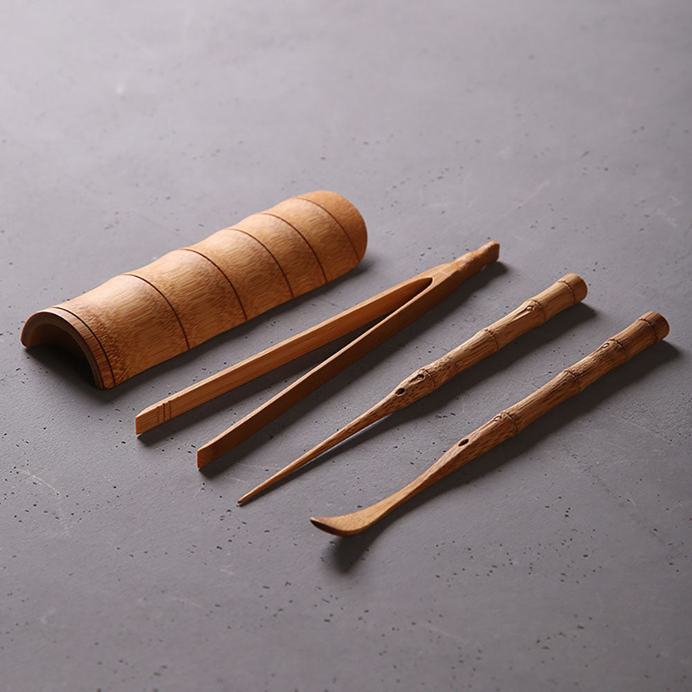 Premium Bamboo Tea Scoop with Storage Bag - Perfect for Loose Leaf Tea Brewing, Tea Ceremonies, and Home Tea Accessories