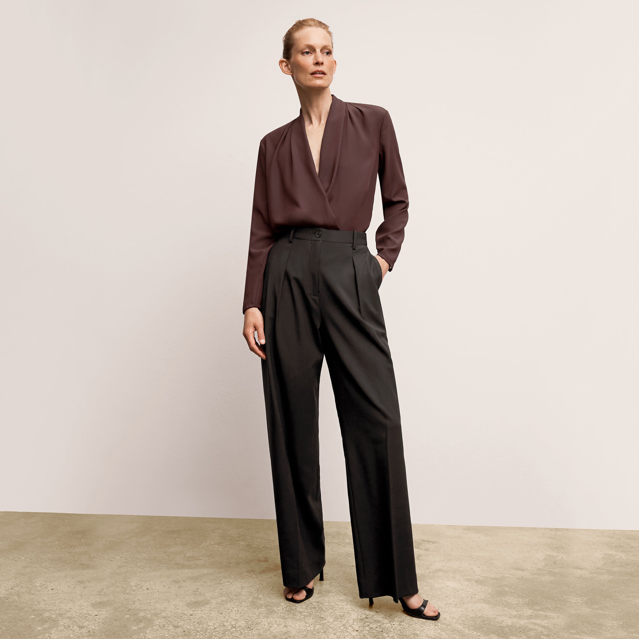 Zuri Pant Washable Wool Twill Pants for Women - Comfortable & Durable Black Trousers for Office, Travel & Casual Wear