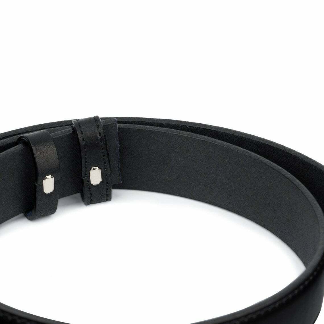 Premium Black Full Grain Leather Belt Strap Replacement - 30mm Width for Cartier Men's Belts | Durable & Stylish Accessory for Business, Casual & Formal Wear