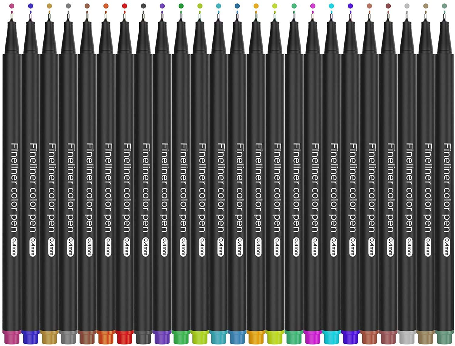 24-Pack 0.4mm Fineliner Pens - Fine Tip Markers for Drawing & Journaling | Art Supplies & Bible Journaling