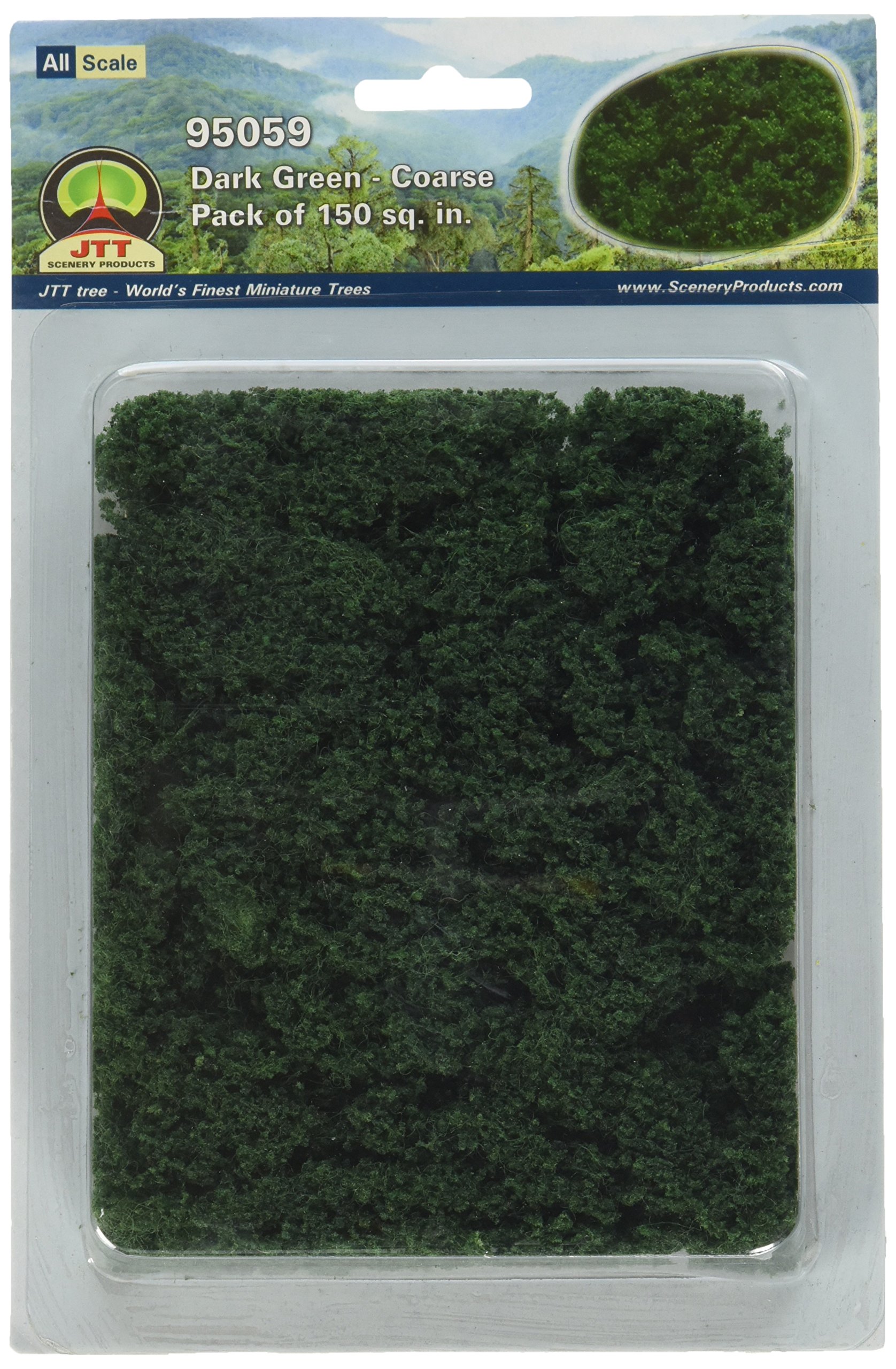JTT Landscaping Material - Dark Green Coarse Foliage Fiber Clusters for Artificial Plants, DIY Floral Arrangements, and Home Decor