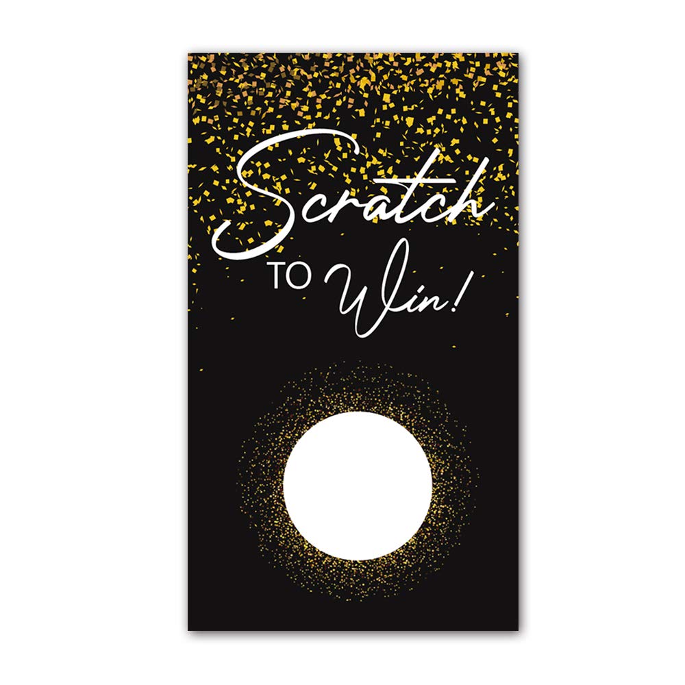 50 Black Gold Blank Gift Certificate Scratch Off Cards - Premium Vouchers for Small Business, Restaurant, Spa & Salon - Perfect for Christmas, Birthday, Wedding & Baby Shower Favors - Great for Loyalty Programs, Customer Appreciation & Marketing Promotions