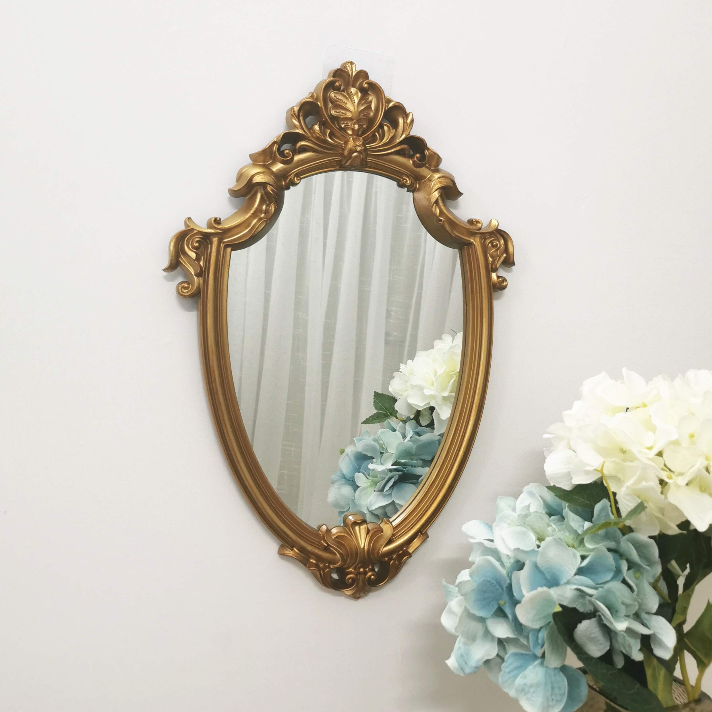 Vintage Yash Decorative Wall Mirror 11”x16.5” - Antique Gold Hanging Mirror for Bedroom, Living Room, Bathroom & Entryway Decor - Elegant Home Accent for Wall Decor, Vanity & Interior Design