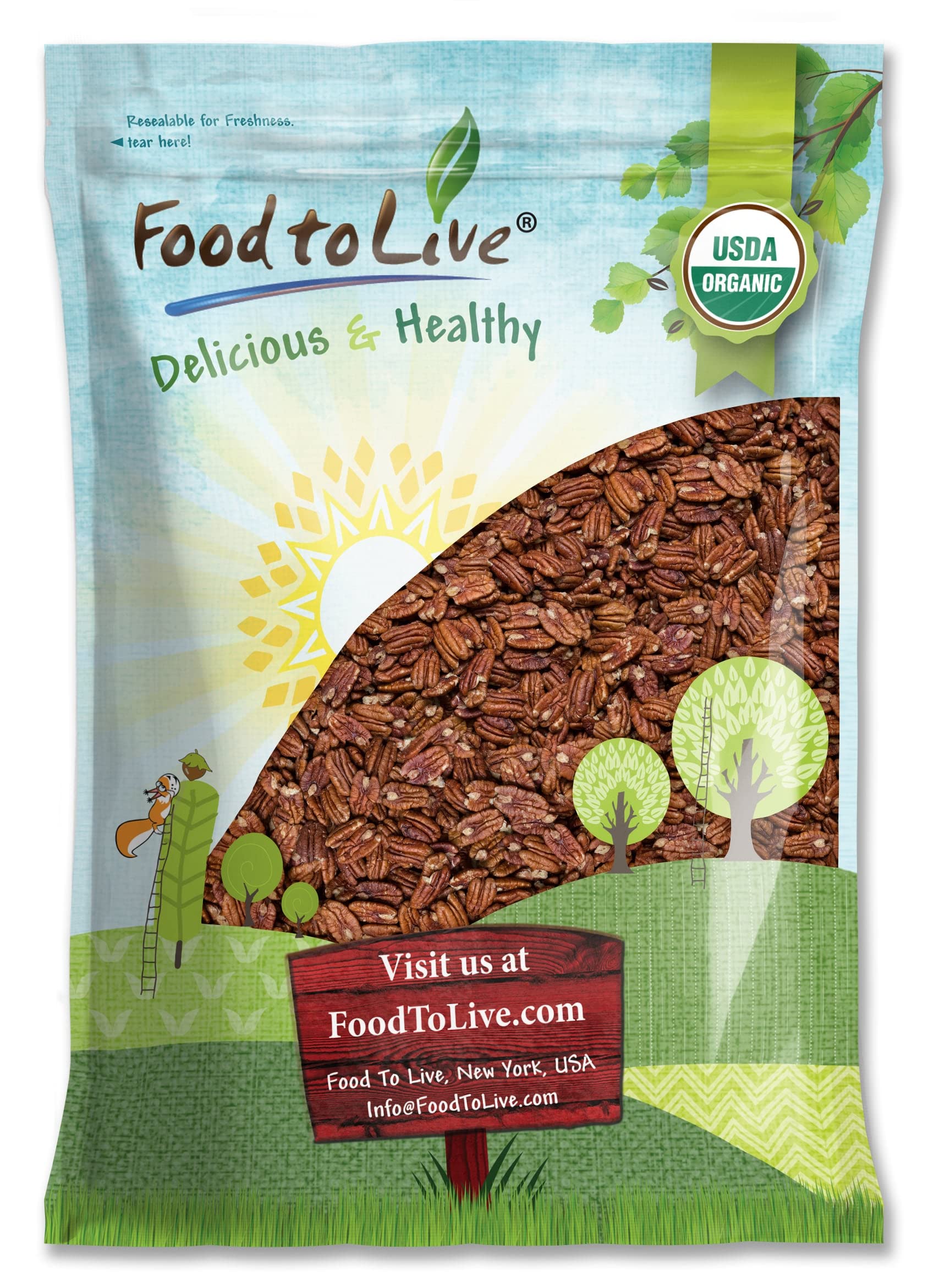 Organic Dry Roasted Pecan Halves, 6 Pounds - Non-GMO, Unsalted, No Oil Added, Vegan, Kosher, Shelled Nuts | High in Protein & Fiber | Keto, Paleo & Vegan Snack | Perfect for Baking, Salads & Healthy Snacking
