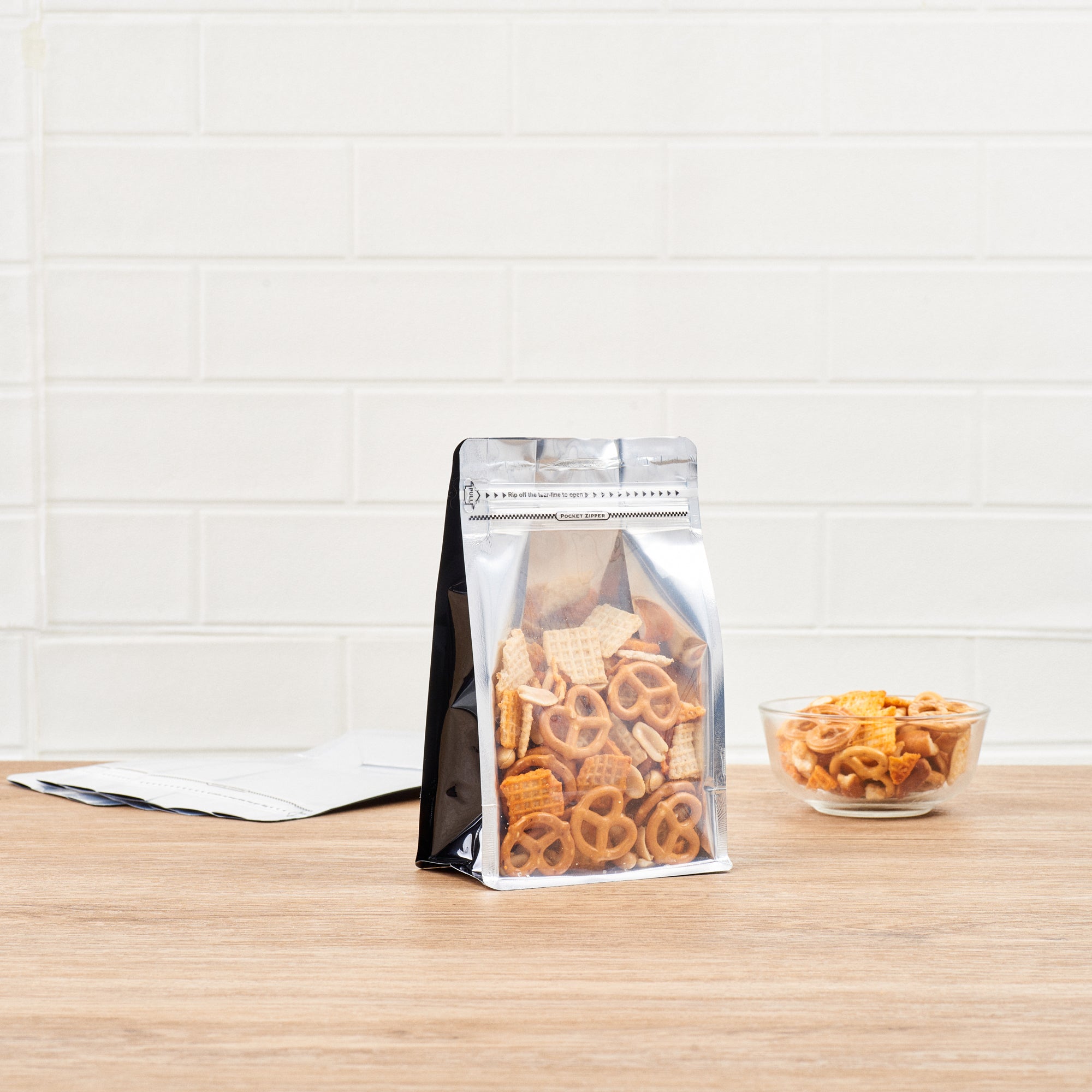 Black Plastic Medium Snack Bags - Double Seal, Rip Lock, Heat Sealable (8x5x3.25 Inches) - 100 Count Box | Perfect for Food Storage, Meal Prep & Travel Snacks