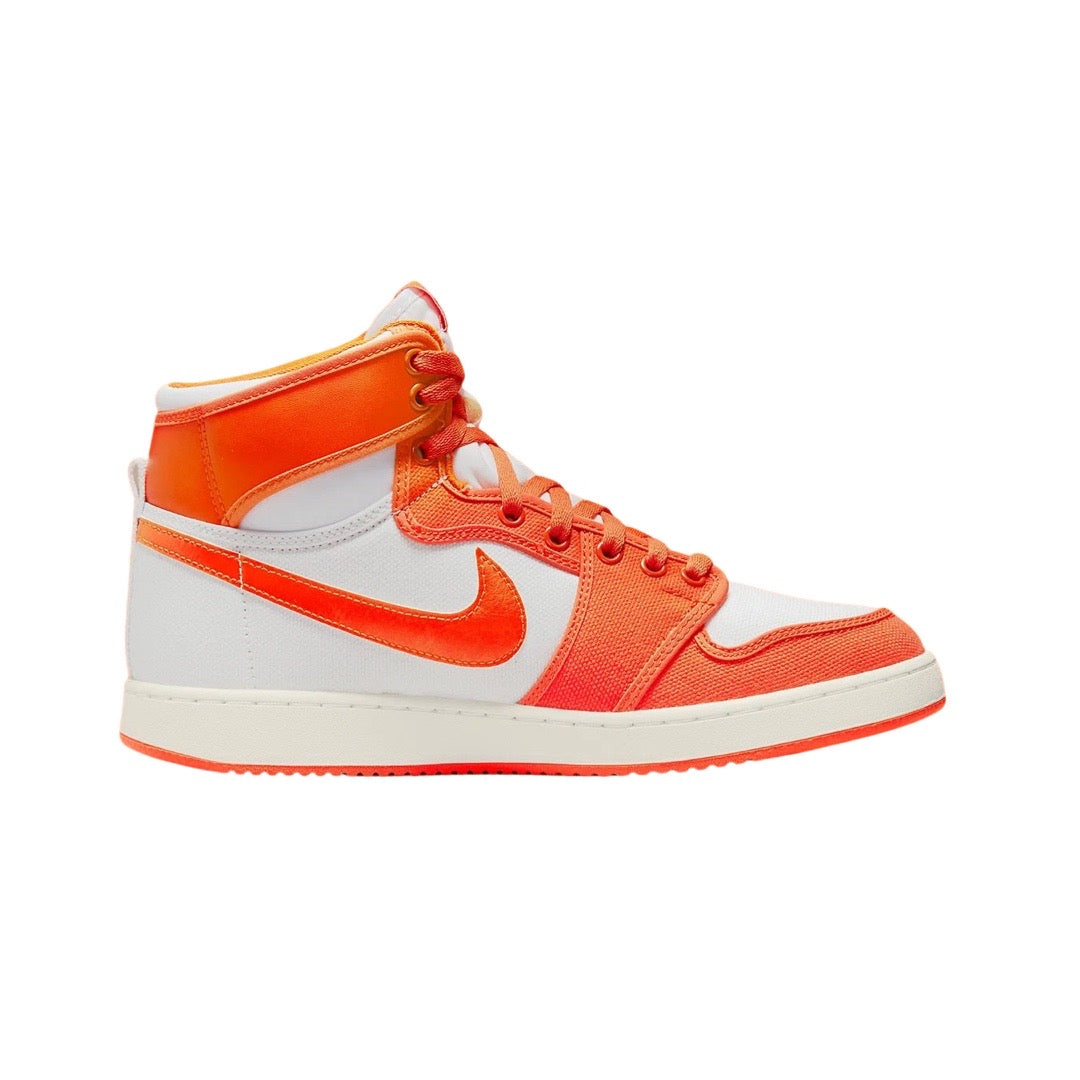 Air Jordan 1 High Retro KO Sneakers - Syracuse Orange & Sail White Colorway - Men's Basketball Shoes for Streetwear & Casual Outfits