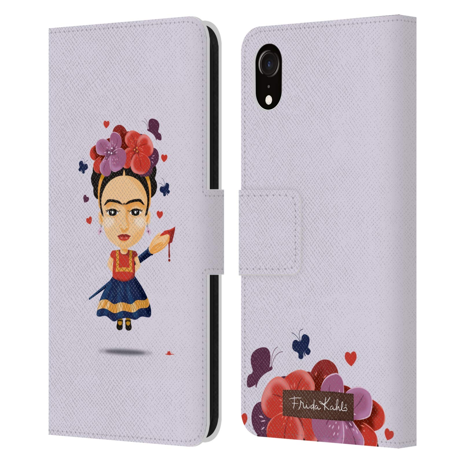 Officially Licensed Frida Kahlo iPhone XR Leather Wallet Case by Head Case Designs - Slim Book Style Phone Cover with Card Slots for Women, Perfect for Everyday Use & Travel