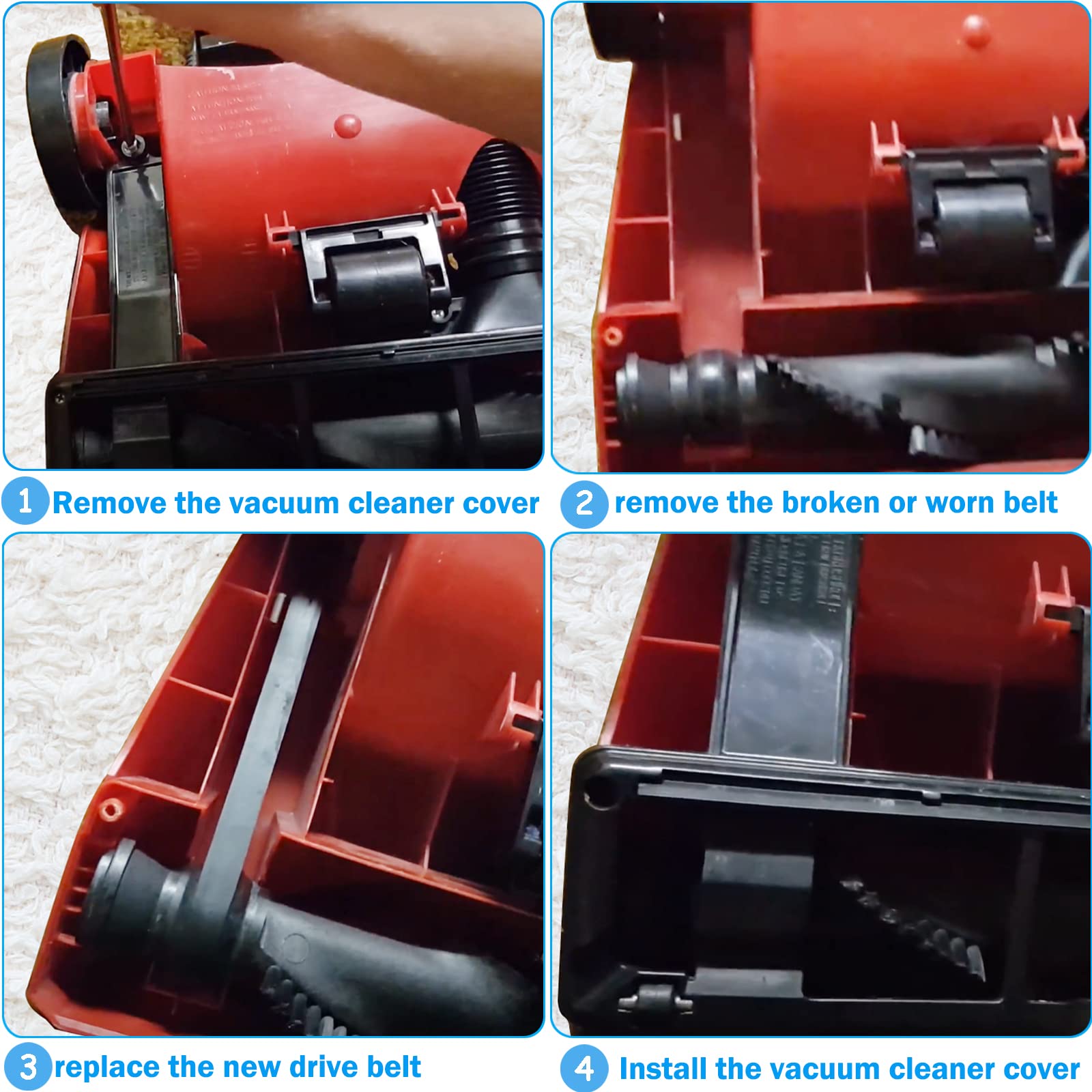 Hoover Elite Rewind Plus Vacuum Belt Replacement - Compatible with Models UH71003, UH71009, UH71011, UH71012, UH71013, UH71200, UH72003, UH72011 - Durable Upright Vacuum Cleaner Accessory for Deep Cleaning Carpets & Floors