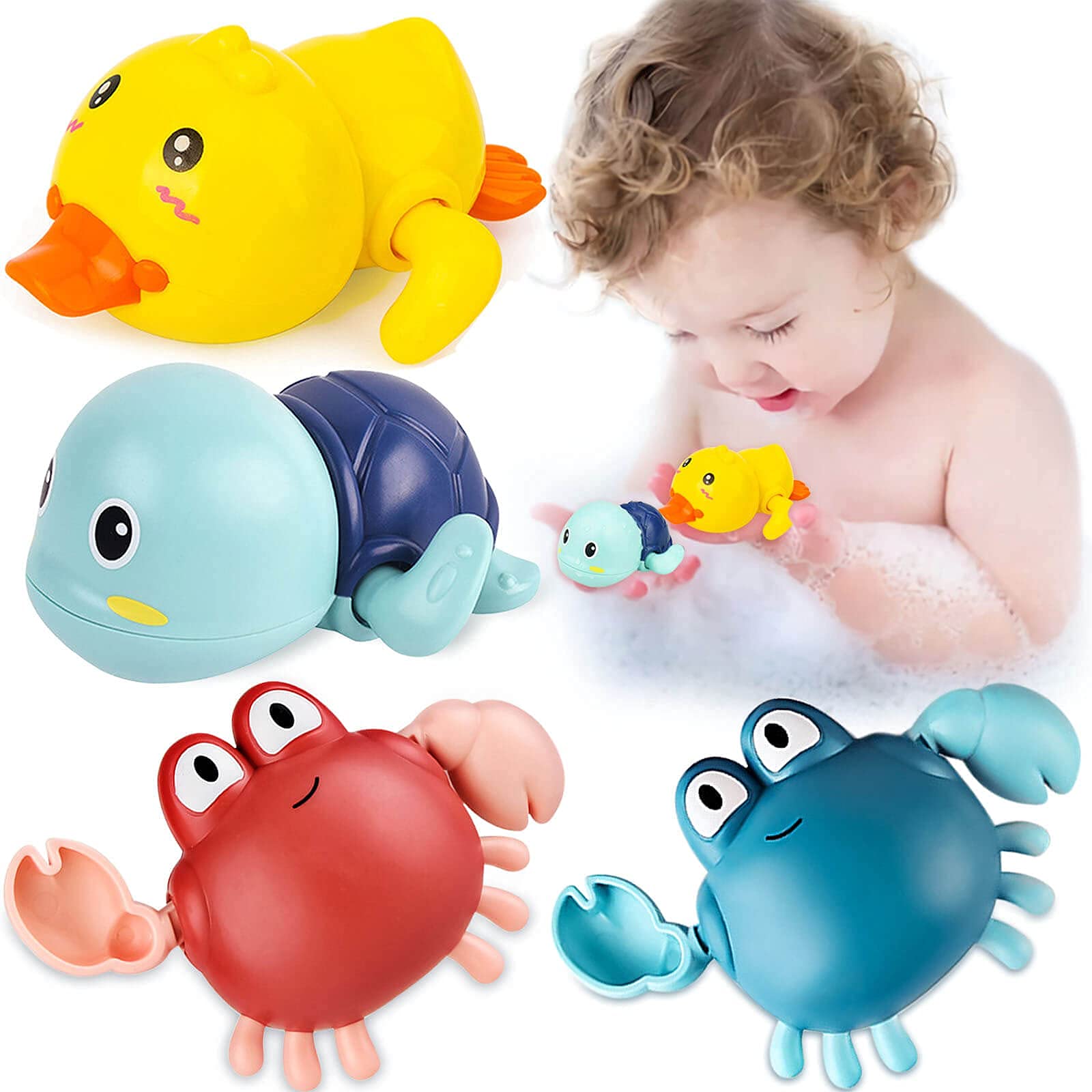 HIETIRA Bath Toys for Toddlers 1-3 Years Old - Fun Baby Bath & Pool Toys for Kids Ages 1-8 - Waterproof Bathtub Toys for Boys & Girls - Perfect Birthday Gift for 1-4 Year Olds - Great for Bath Time, Swimming Pools & Sensory Play