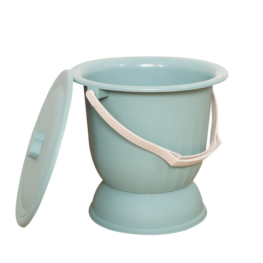 Operitacx Portable Bedside Urinal - Plastic Spittoon & Night Chamber Pot for Men, Women & Kids - Travel, Camping & Home Use - Adult & Baby Potty Toilet Stool with Cushion Seat