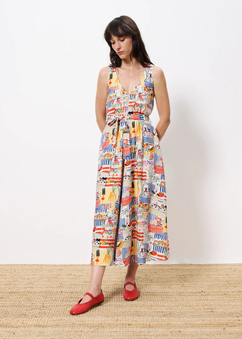 Achouak Women's Floral Print Summer Dress - White & Multicolored | Casual Boho Maxi Dress for Beach, Vacation & Party Wear