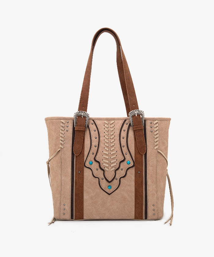 Montana West Whipstitch Concealed Carry Tote Bag Set - Stylish & Functional Handbag for Women with Hidden Gun Pocket - Perfect for Everyday Use, Travel & Self Defense