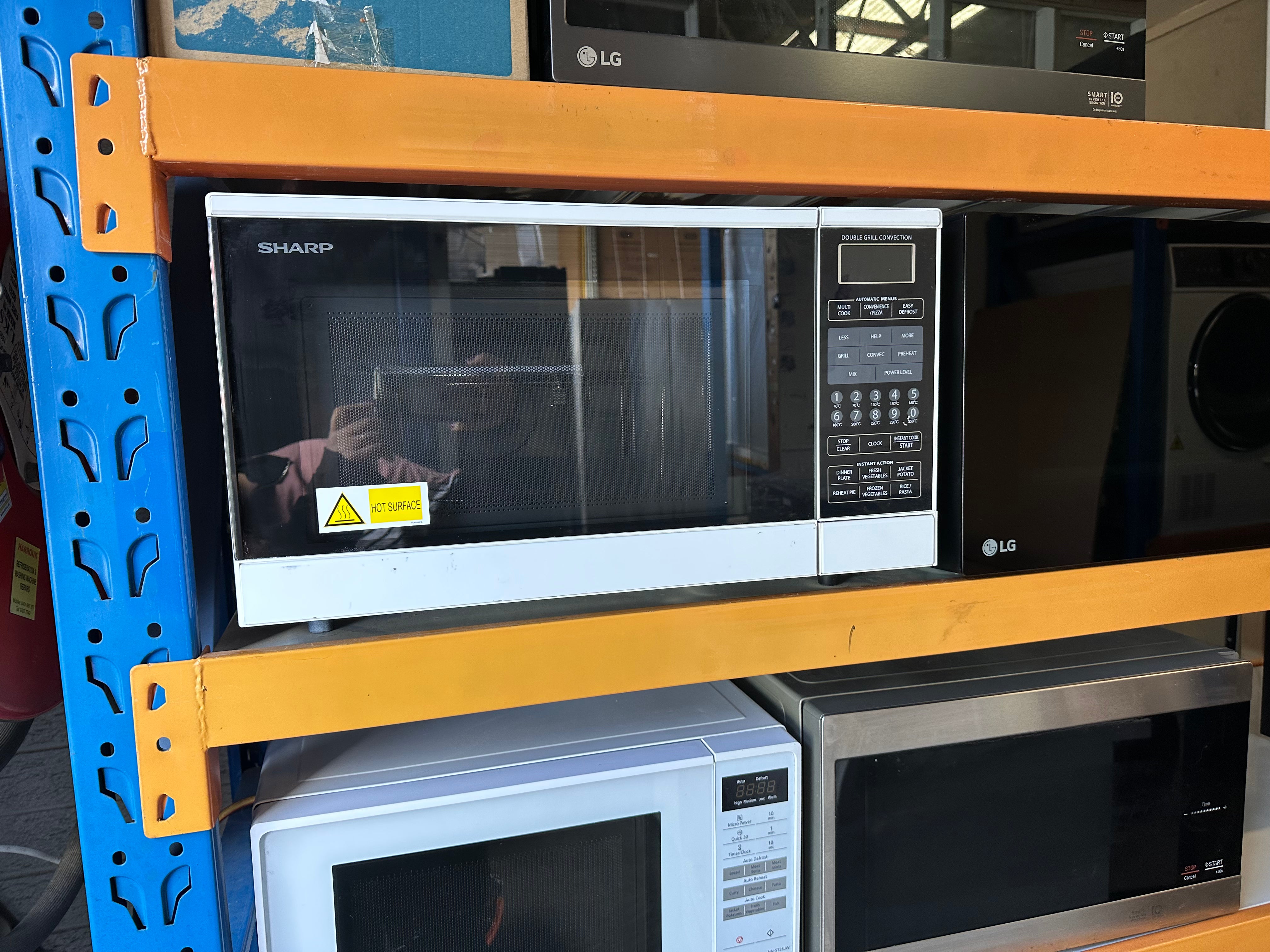 Sharp 900W Midsize Convection Microwave Oven - Countertop or Built-in, Factory Second - Perfect for Small Kitchens, Dorms & RVs