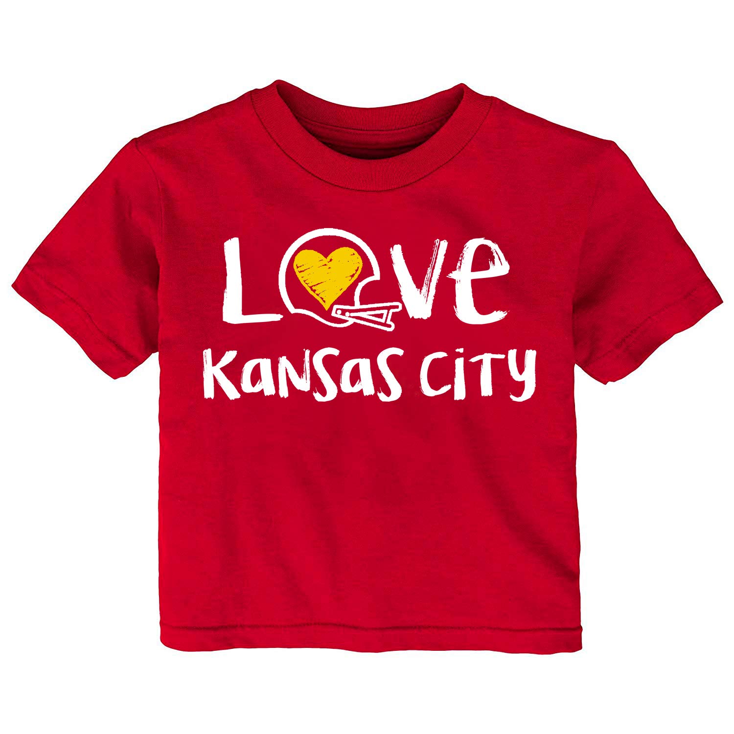 Kansas City Chiefs Football Chalk Art Baby & Toddler T-Shirt - Cute KC Fan Outfit for Game Day, Birthday & Family Photos