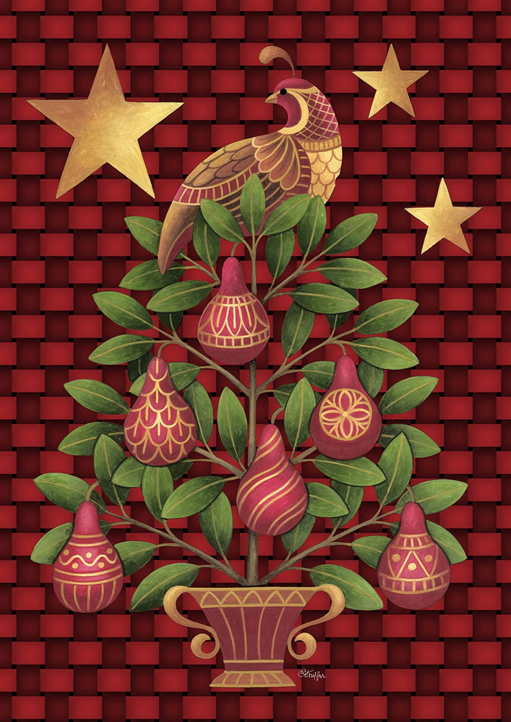 Toland Home Garden 109699 Double Sided Christmas Flag - 28x40 Inch Partridge in a Pear Tree Outdoor Yard Decoration | Holiday House & Garden Decor for Front Porch, Lawn, and Seasonal Festivities