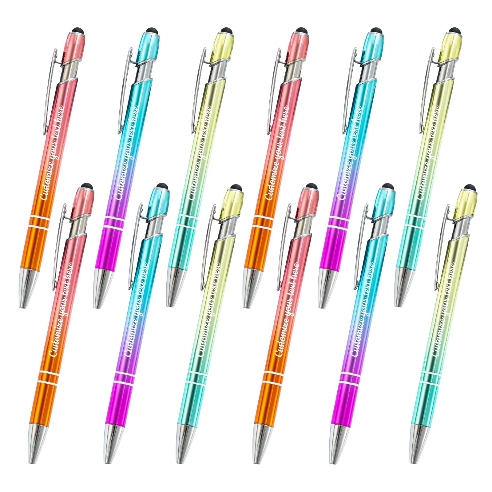 Custom Engraved Ballpoint Pens with Stylus - 500Pcs Bulk Personalized Pens for Business, Events & Gifts - Add Your Name, Logo or Message - Perfect for Birthdays, Graduations, Corporate Promotions & Office Supplies