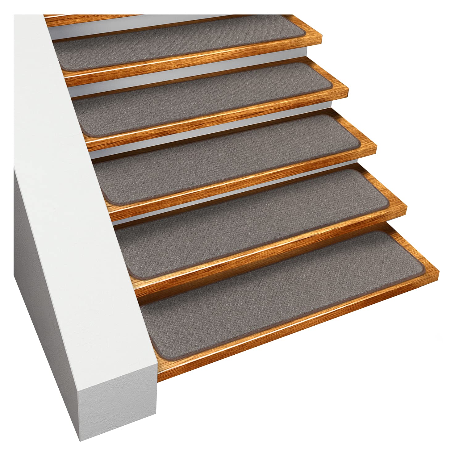 15-Pack Non-Slip Carpet Stair Treads - Gray 8