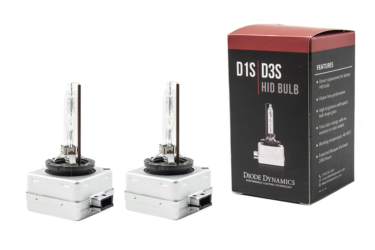 Diode Dynamics OEM Replacement HID Bulbs for Ford F-150 2013-2014 - 6000K Xenon White Light (Pair) - Perfect for Night Driving & Enhanced Visibility