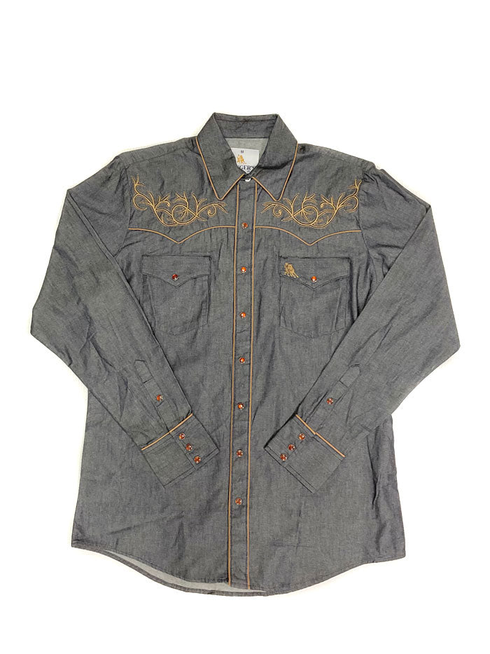 Men's Western Denim Shirt - Classic Cowboy Style for Casual Wear & Outdoor Adventures | Rangers 013CA01