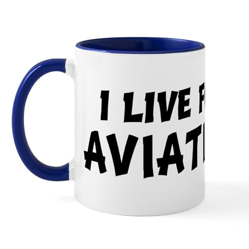 White/Navy Inside - Live For AVIATION Mug