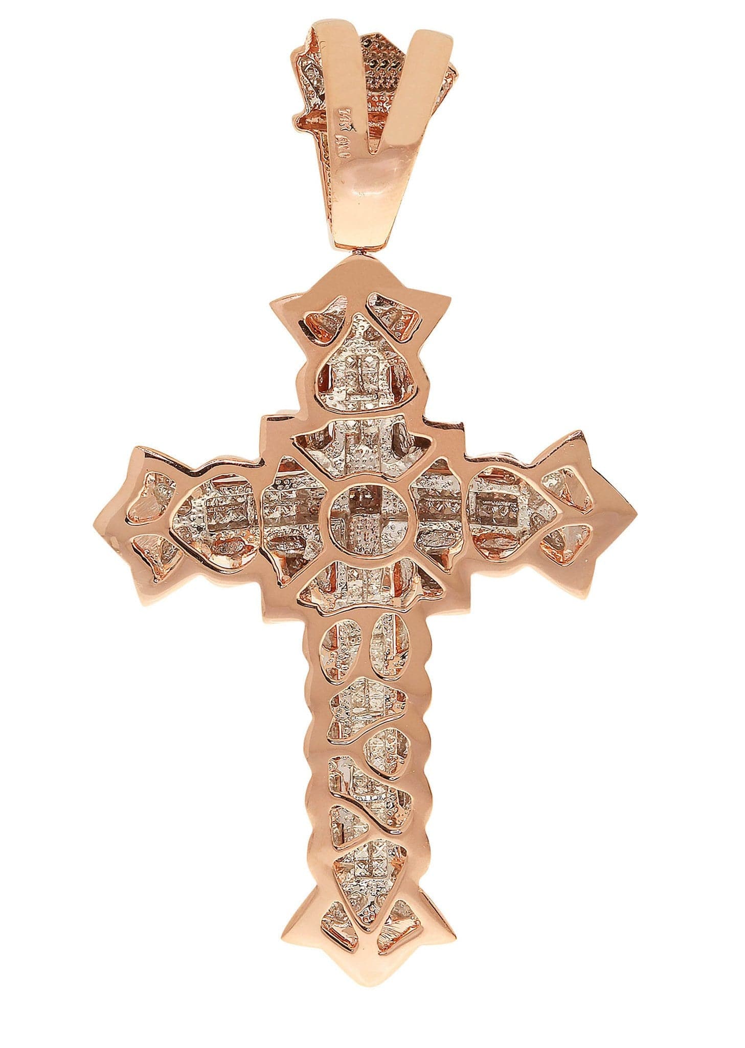 1.28 Carat Diamond Cross Pendant Necklace - 24.76 Grams Solid Gold Religious Jewelry for Women & Men - Perfect for Baptism, First Communion & Wedding Gifts