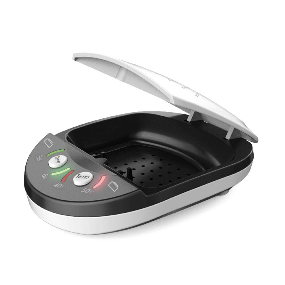 Soundlink Hearing Aid Dryer and Dehumidifier with 3/6 Hour Timer - Portable Drying Box for Hearing Aids, Earplugs & Earbuds - Perfect for Travel, Home & Daily Use