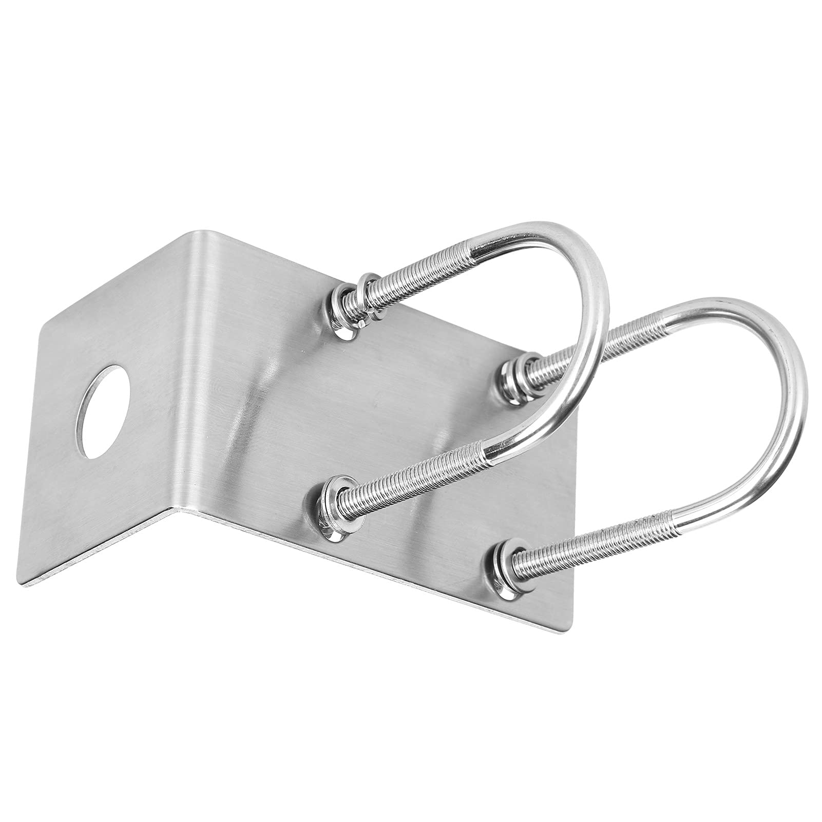 Stainless Steel L-Bracket U-Bolt Clamp for Car Ham Radio Antenna Mount - Universal Vehicle-Mounted UV & HF Antenna Installation - Perfect for Off-Roading, Emergency Communication & CB Radio Setups