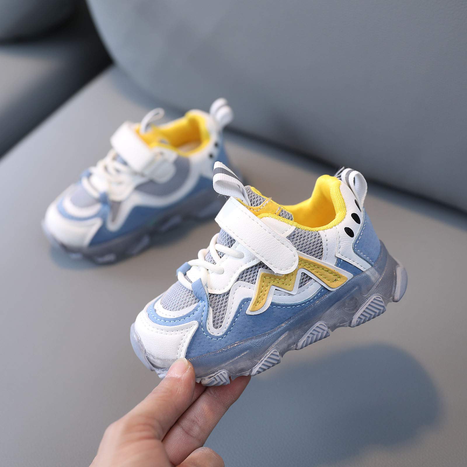 LED Light Up Sneakers for Toddler Girls - Breathable Mesh Running Shoes with Luminous Soles | Fashionable Kids Sport Shoes for Playground, Park & Nighttime Activities