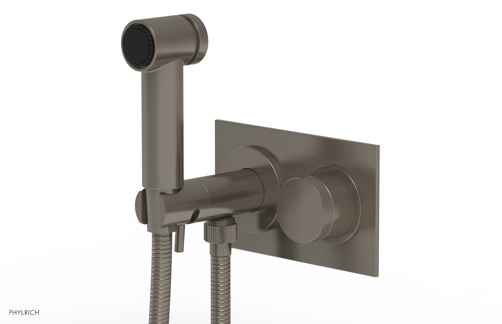 BASIC II Wall Mounted Bidet with Knurled Handle - 230mm Spray Head, 65mm Mounting Centers - Perfect for Bathroom Hygiene & Comfort