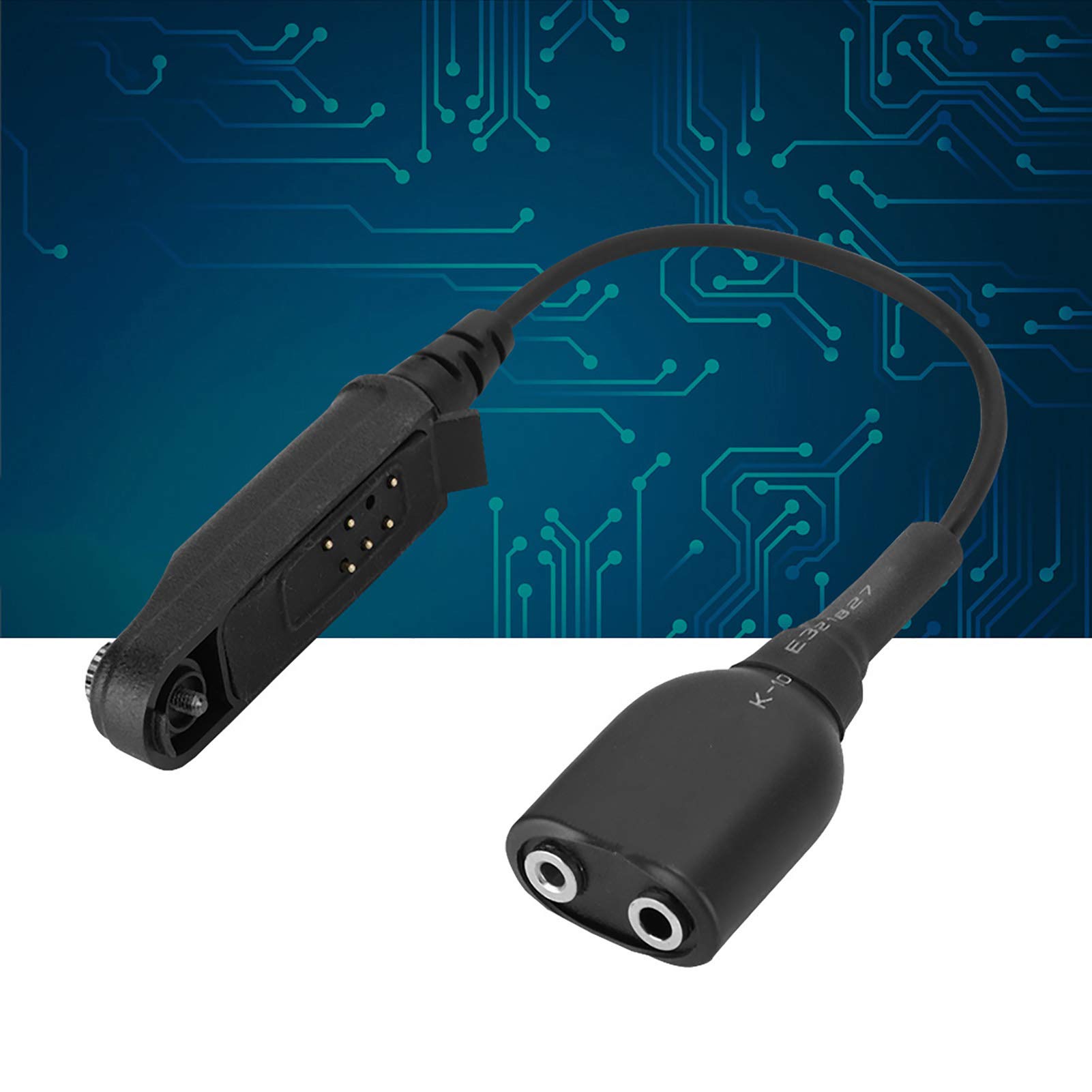 2-Pin Standard K Plug Audio Cable Adapter for Baofeng UV-5R, UV-82, Retevis RT5 & More - Walkie Talkie Headset Adapter for Communication, Outdoor Activities & Emergency Use
