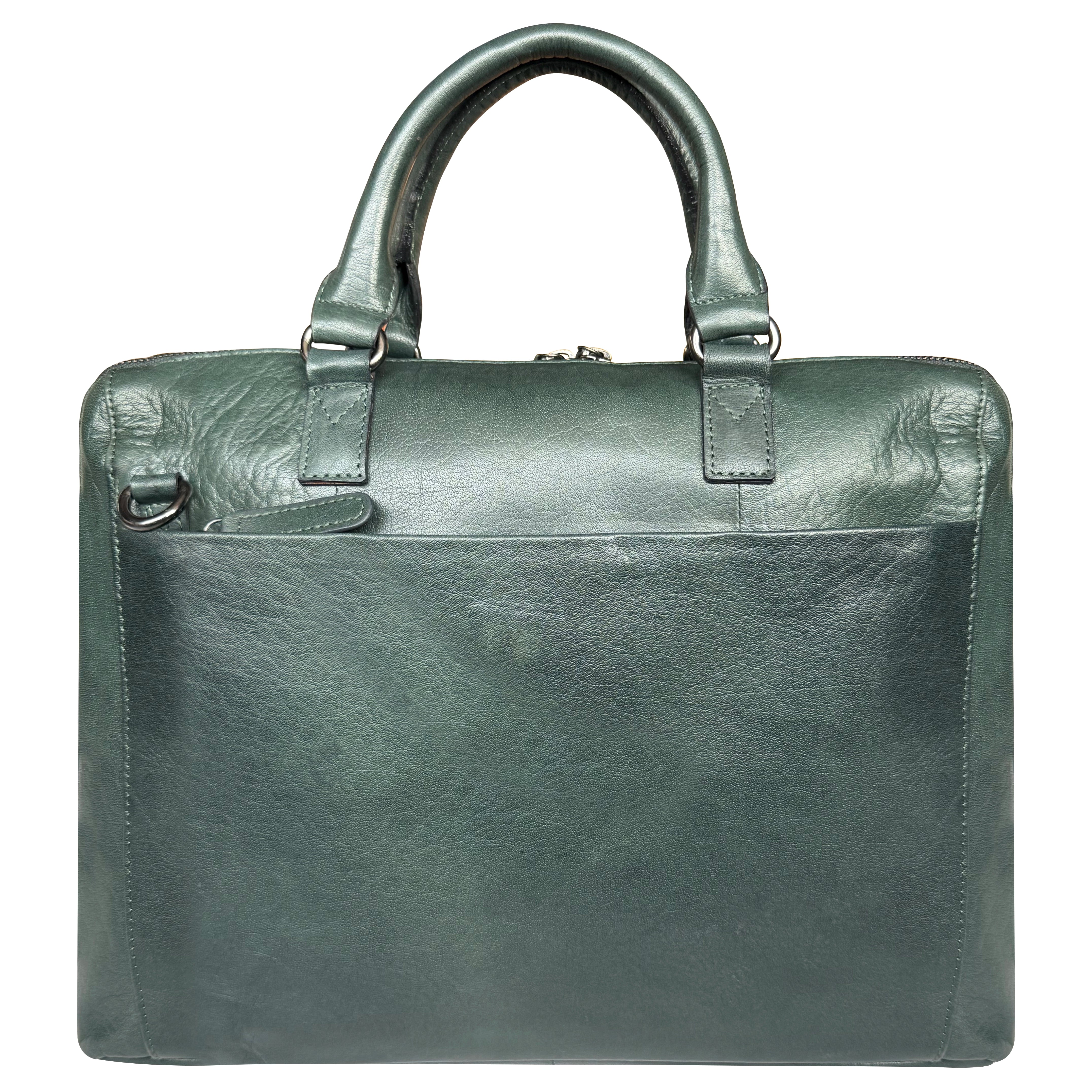 Vintage Leather Messenger Bag for Men & Women - 14 Inch Laptop Briefcase Shoulder Bag for Travel, Work & Business Commute