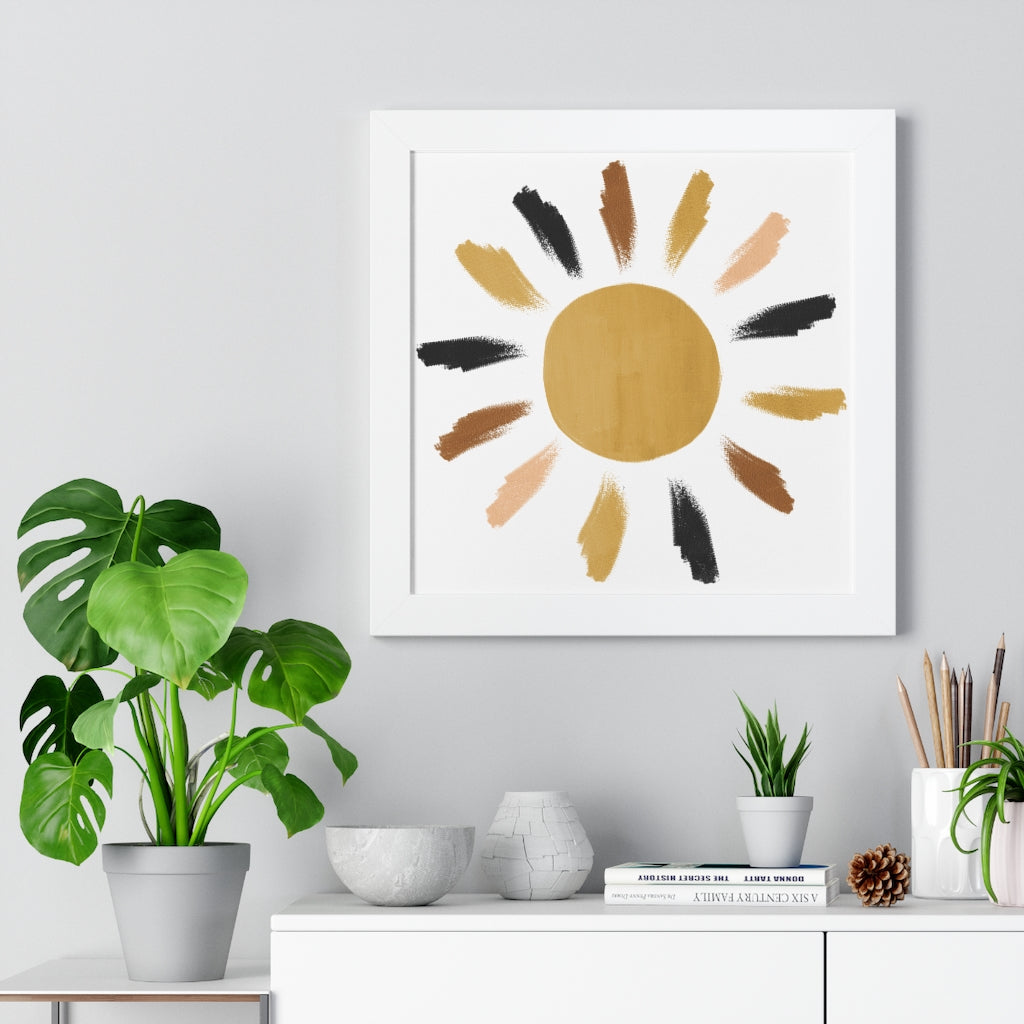 Modern Sunshine Framed Vertical Poster - Wall Art Decor for Living Room, Bedroom & Office - Perfect for Home & Office Decoration