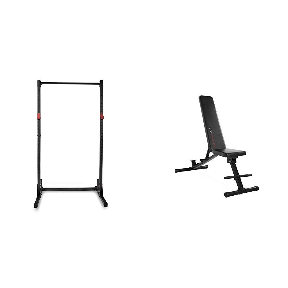 Cap Strength Power Rack with Adjustable Weight Bench - Home Gym Equipment for Strength Training & Bodybuilding | Perfect for Garage, Basement & Home Workouts