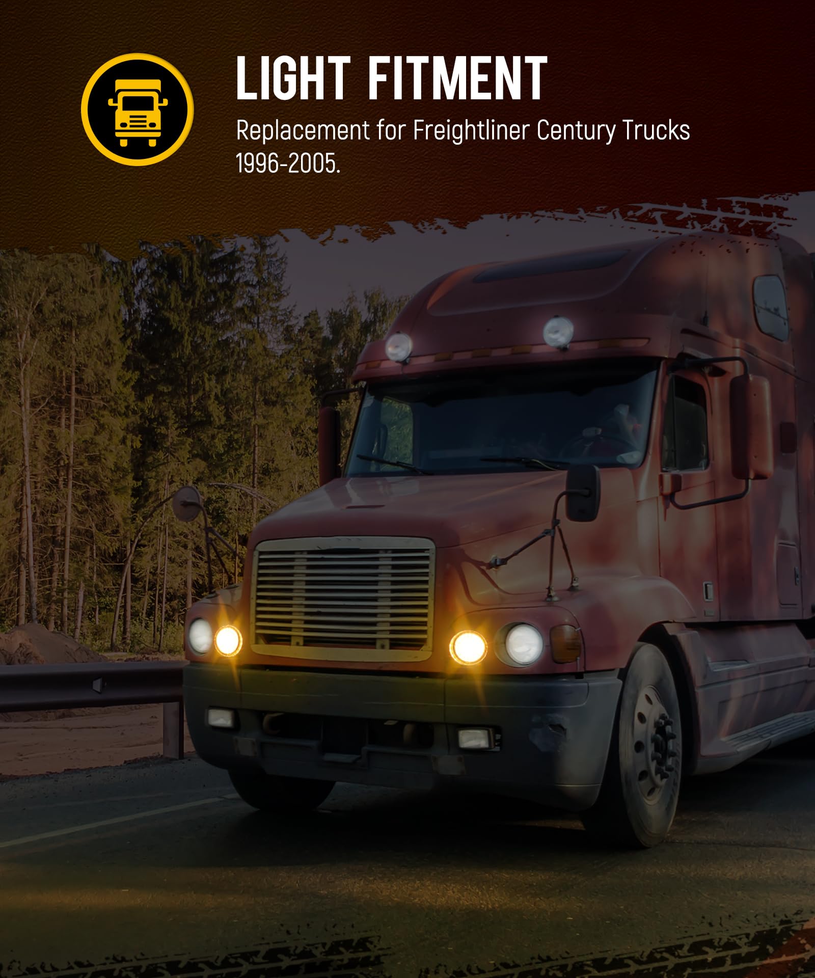 Partsam 1 Pair Amber 61 LED Daytime Running Lights with Clear Lens - Replacement for Freightliner Century Trucks 1996-2005 | DRL Lights for Enhanced Visibility & Safety on the Road