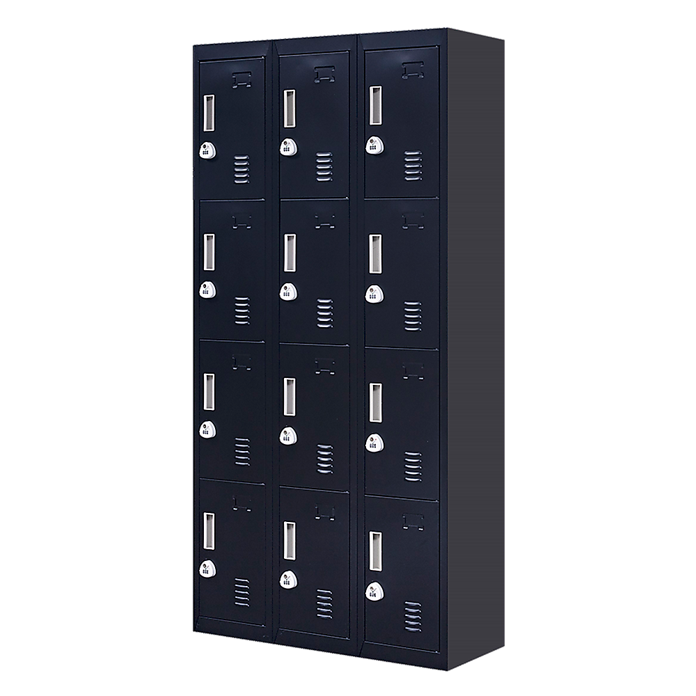 12-Door Locker with 3-Digit Combination Lock for Office, Gym, Shed, School & Home Storage - Secure Organization for Sports Equipment, Work Supplies & Personal Belongings