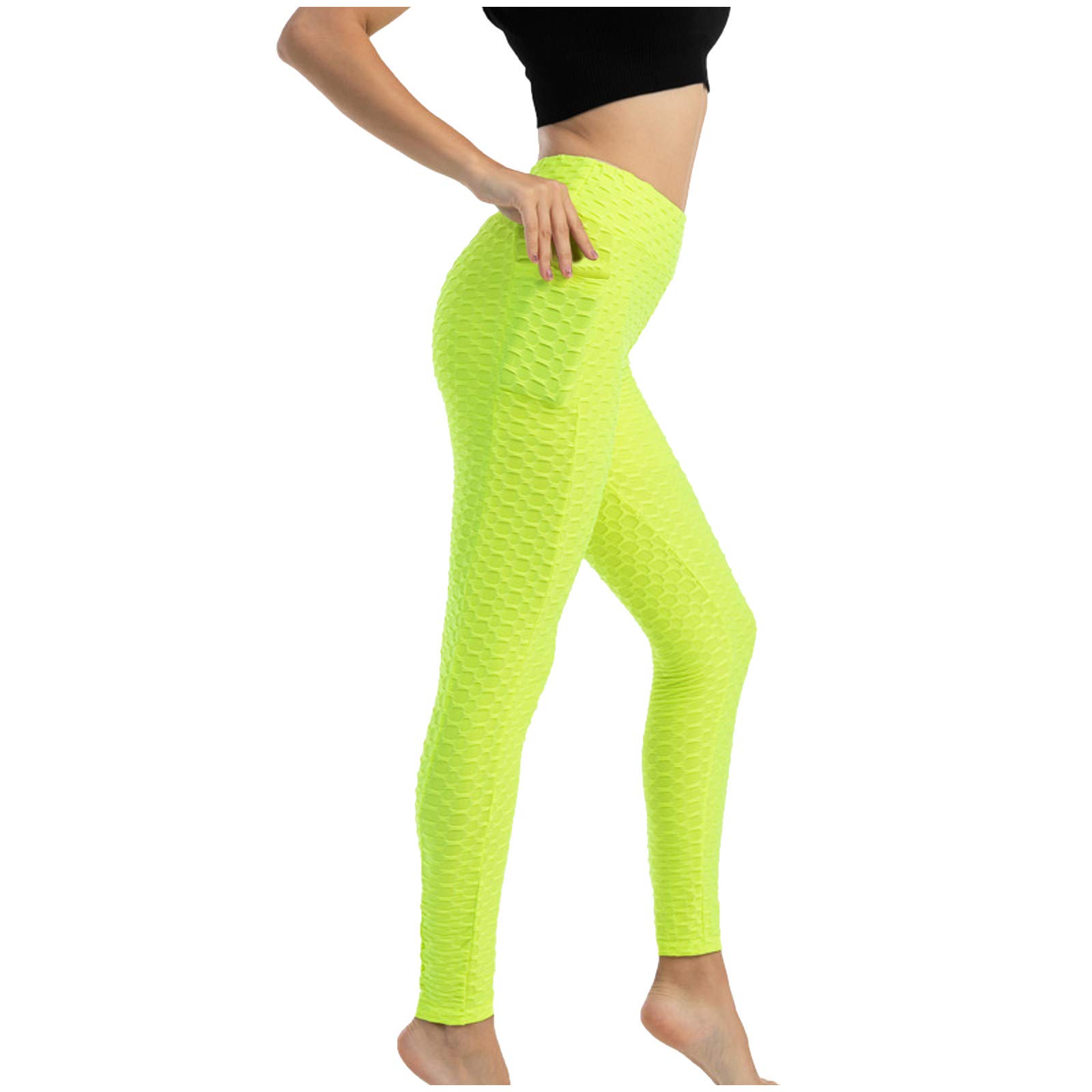 Women's High Waist Yoga Pants with Pockets - Stretchy Tummy Control Workout Leggings for Gym, Running & Lounge Wear