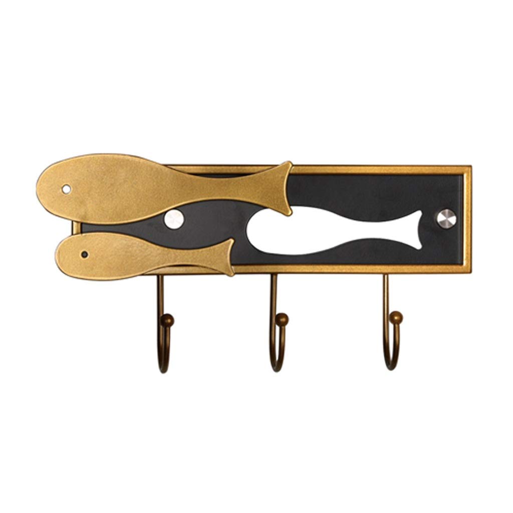 Modern Goldfish Wall-Mounted Coat Rack - Space Saving Entryway Organizer with 3 or 7 Hooks - Durable Metal Coat Hanger for Jackets, Hats & Bags - Perfect for Small Apartments, Dorm Rooms & Entryways (Size A)
